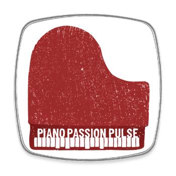 Piano Passion Pulse - Viereckiger Kühlschrankmagnet - Weiß - Vorne