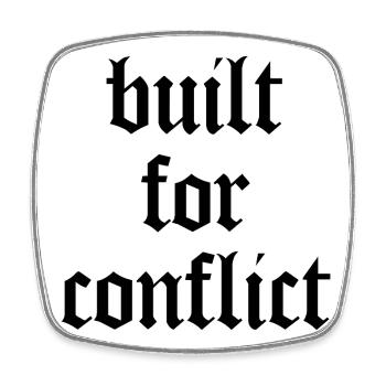 Built for Conflict - Bodybuilding & Gym - Viereckiger Kühlschrankmagnet - Weiß - Vorne