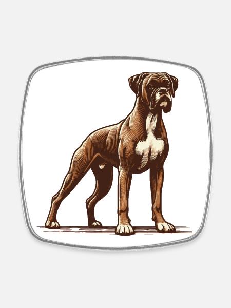 Boxer - Square fridge magnet - white