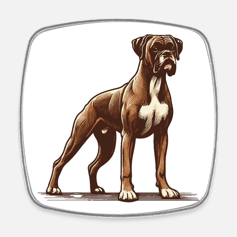 Boxer - Square fridge magnet - white