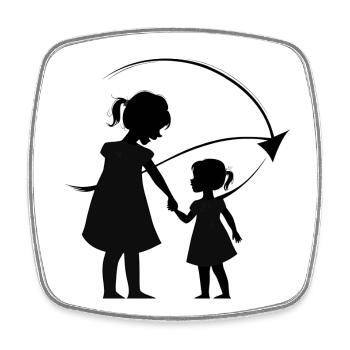 Meine Schwester Photoroom - Viereckiger Kühlschrankmagnet - Weiß - Vorne