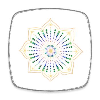 Punkte Mandala Illusion - Viereckiger Kühlschrankmagnet - Weiß - Vorne