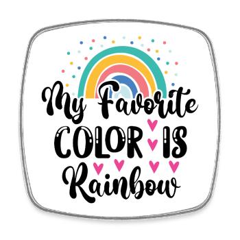 LGBTQ Pride Month - Meine Lieblingsfarbe ist Regenbogen - Viereckiger Kühlschrankmagnet - Weiß - Vorne
