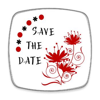 save the date Blumenranke - Viereckiger Kühlschrankmagnet - Weiß - Vorne