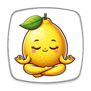 Süße Zitrone Yoga Meditation Entspannung Cartoon - Viereckiger Kühlschrankmagnet - Weiß - Vorne