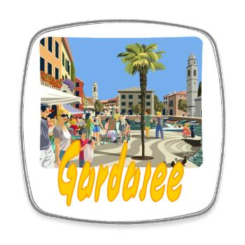 Gardasee - Viereckiger Kühlschrankmagnet - Weiß - Vorne