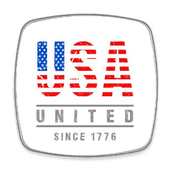 US-Flagge der Vereinigten Staaten seit 1776 - Viereckiger Kühlschrankmagnet - Weiß - Vorne