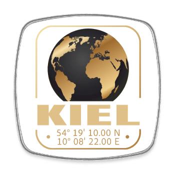 Kiel - Viereckiger Kühlschrankmagnet - Weiß - Vorne