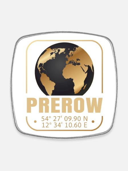 Prerow - Viereckiger Kühlschrankmagnet - Weiß