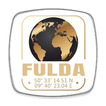 Fulda - Viereckiger Kühlschrankmagnet - Weiß - Vorne