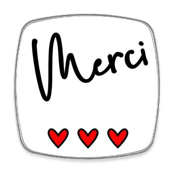 MERCI. MAÎTRESSE. MAÎTRE. MERCI MAÎTRESSE - Magnet carré - blanc - Devant
