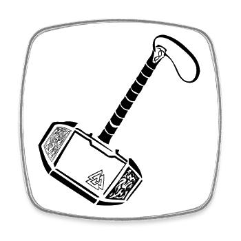 Mjölnir nouveau look - Magnet carré - blanc - Devant