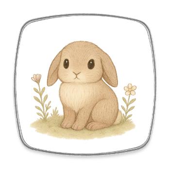 Nordischer Wald - Hase - Viereckiger Kühlschrankmagnet - Weiß - Vorne