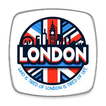 Tired of London - Square fridge magnet - white - Front