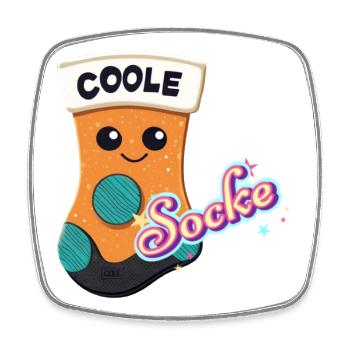 Chaussette cool - Magnet carré - blanc - Devant