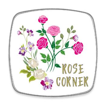 Rose Corner roses as a sign of love - Square fridge magnet - white - Front