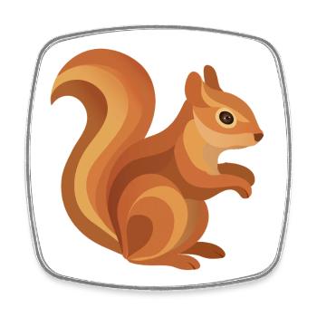Squirrel – Animal de la forêt ludique aux tons chauds - Magnet carré - blanc - Devant