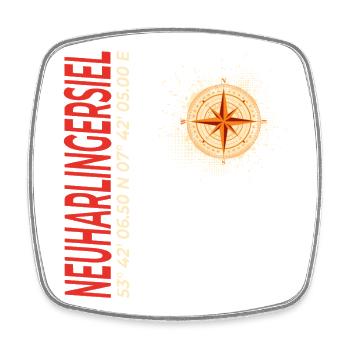 Neuharlingersiel - Viereckiger Kühlschrankmagnet - Weiß - Vorne