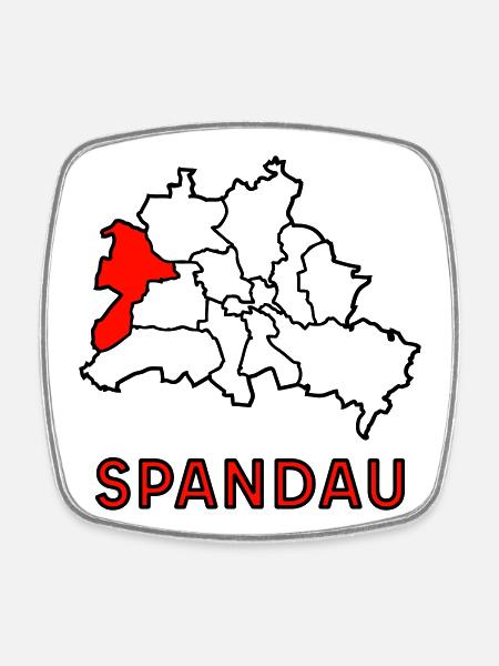 SPANDAU, Stadtteil von Berlin - Viereckiger Kühlschrankmagnet - Weiß