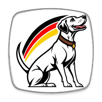 Hund mit Regenbogen im Comic-Stil - Viereckiger Kühlschrankmagnet - Weiß - Vorne