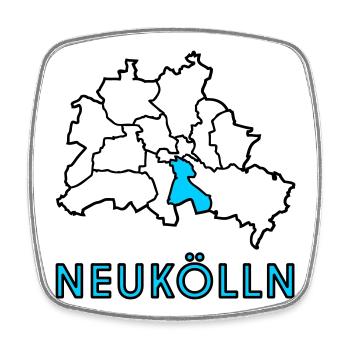 NEUKÖLLN, un quartier de Berlin - Magnet carré - blanc - Devant