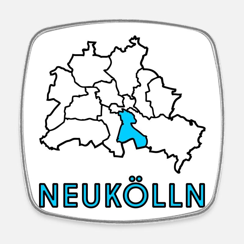NEUKÖLLN, Stadtteil von Berlin - Viereckiger Kühlschrankmagnet - Weiß