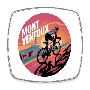 Cycling at Mont Ventoux at sunset - Square fridge magnet - white - Front
