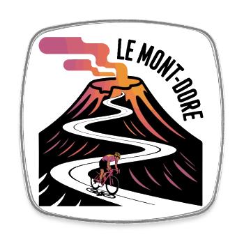 Volcanic ascent of Le Mont-Dore - Square fridge magnet - white - Front