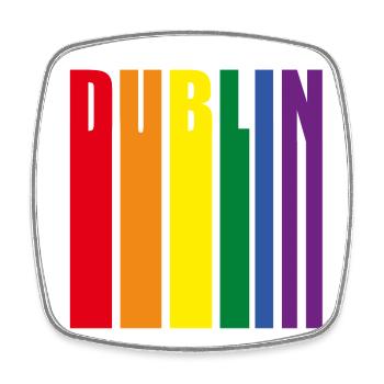 Dublin Regenbogen Pride Geschenk - Viereckiger Kühlschrankmagnet - Weiß - Vorne