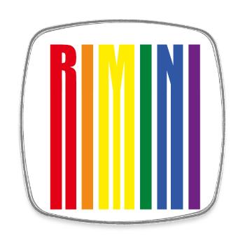 Rimini Rainbow Pride Cadeau Vacances Mer - Magnet carré - blanc - Devant