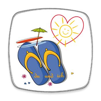 Holidays by the sea - Square fridge magnet - white - Front