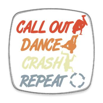 Vintage Breakdancing Quote - Square fridge magnet - white - Front