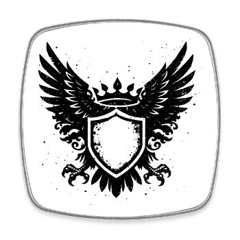 Coat of arms with wings – symbolic design - Square fridge magnet - white - Front