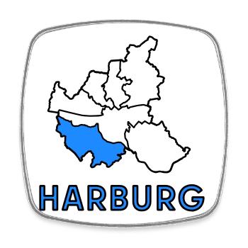 Harburg, un quartier de Hambourg - Magnet carré - blanc - Devant