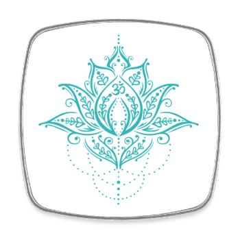 Om Lotusblume - Spirituelles Yoga Design - Viereckiger Kühlschrankmagnet - Weiß - Vorne