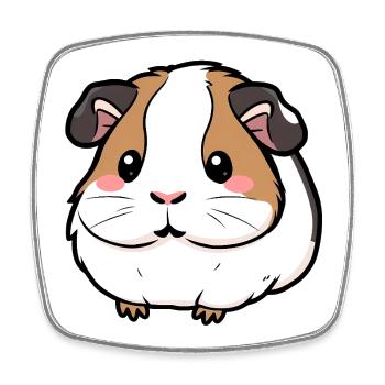 Guinea pig - Square fridge magnet - white - Front