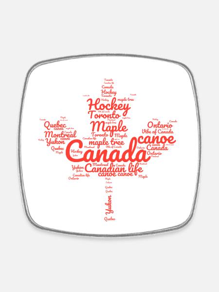 Le Canada dans un nuage de mots - Magnet carré - blanc