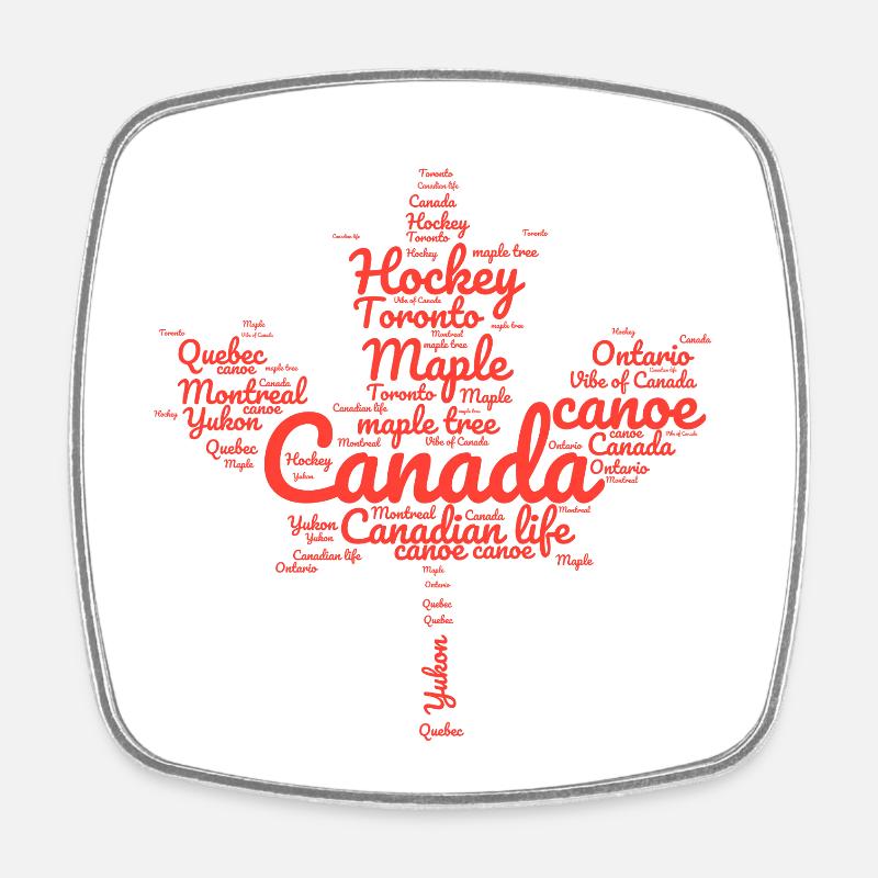 Le Canada dans un nuage de mots - Magnet carré - blanc