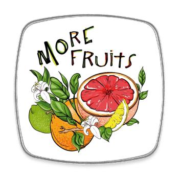 More Fruits, leckeres Obst - Viereckiger Kühlschrankmagnet - Weiß - Vorne