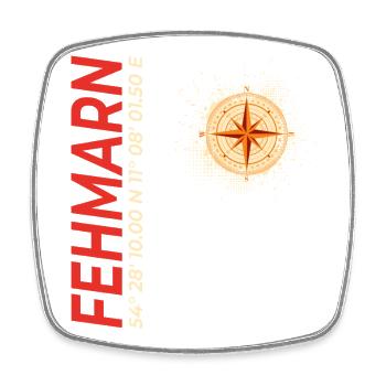 Fehmarn - Viereckiger Kühlschrankmagnet - Weiß - Vorne