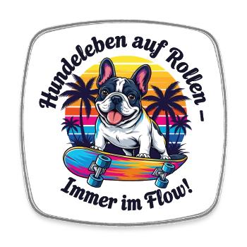 Dogs in flow - Square fridge magnet - white - Front