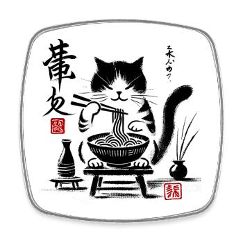 Elegant Traditional Ink Brush Calligraphy - Square fridge magnet - white - Front