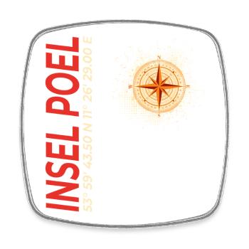 Insel Poel - Viereckiger Kühlschrankmagnet - Weiß - Vorne