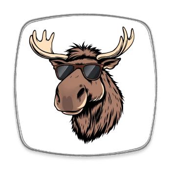 Elk - Square fridge magnet - white - Front