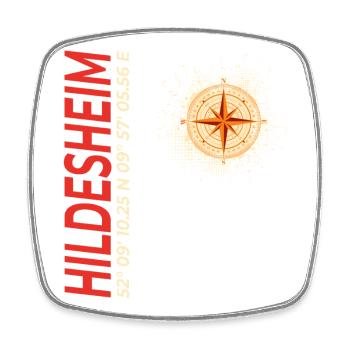 Hildesheim - Viereckiger Kühlschrankmagnet - Weiß - Vorne