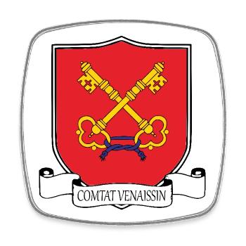 Comtat Venaissin - Viereckiger Kühlschrankmagnet - Weiß - Vorne