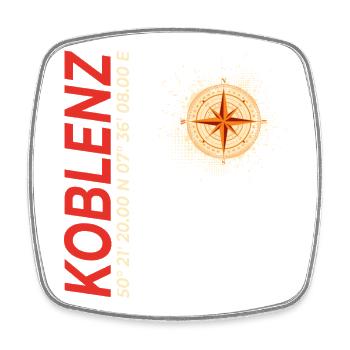 Koblenz - Viereckiger Kühlschrankmagnet - Weiß - Vorne