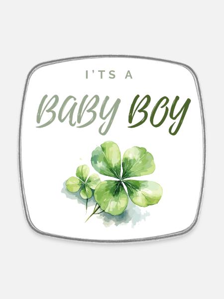 Baby Boy  - Square fridge magnet - white