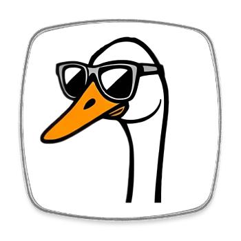 Gans - Viereckiger Kühlschrankmagnet - Weiß - Vorne