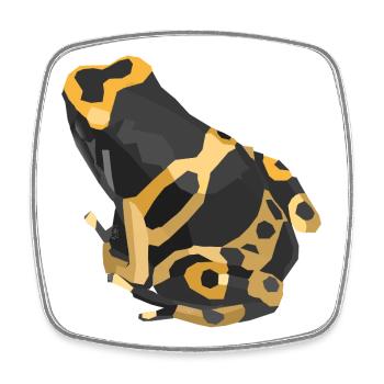 Bumblebee Frog Geometric Design - Square fridge magnet - white - Front